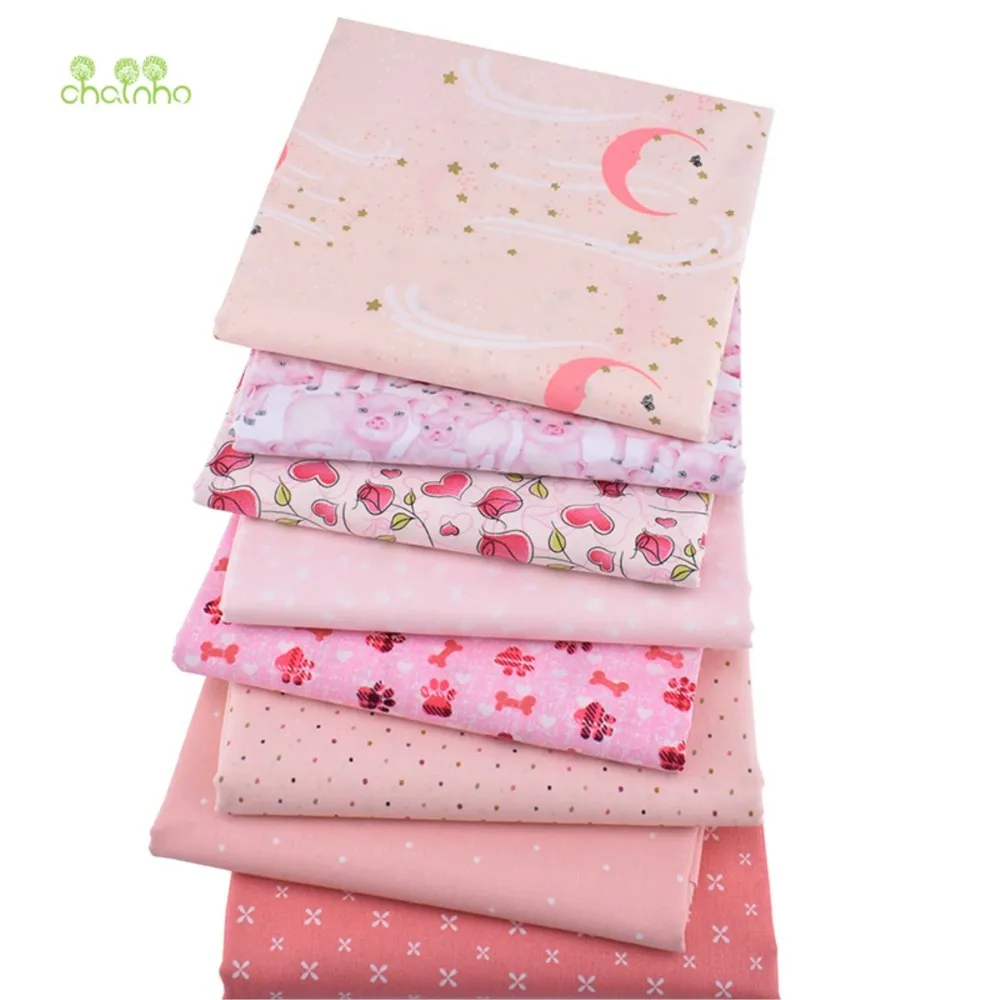 Chainho,Printed Plain Cotton Fabric,DIY Quilting Sewing Material,Patchwork Cloth,8 Bronzing Series Textile,20x25cm/Piece,15CD12