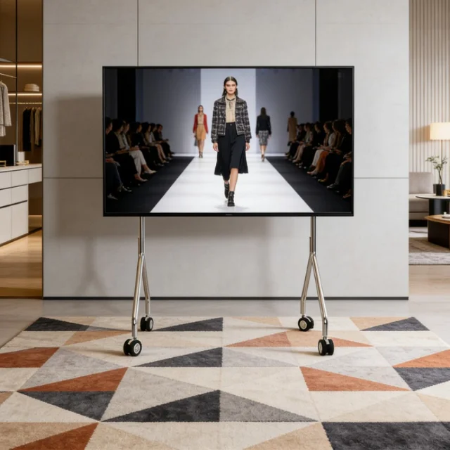 Nordic Stainless Steel Mobile TV Cart Stand Multifunctional Luxury With Storage For 32-75 Inch TVs Home Theater Bedroom Hotel 1