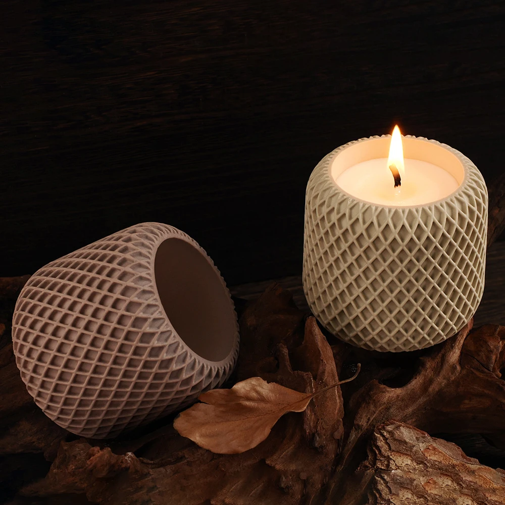 Diamond Pattern Silicone Mold for Home Decor: Versatile Jar, Pot, and Holder