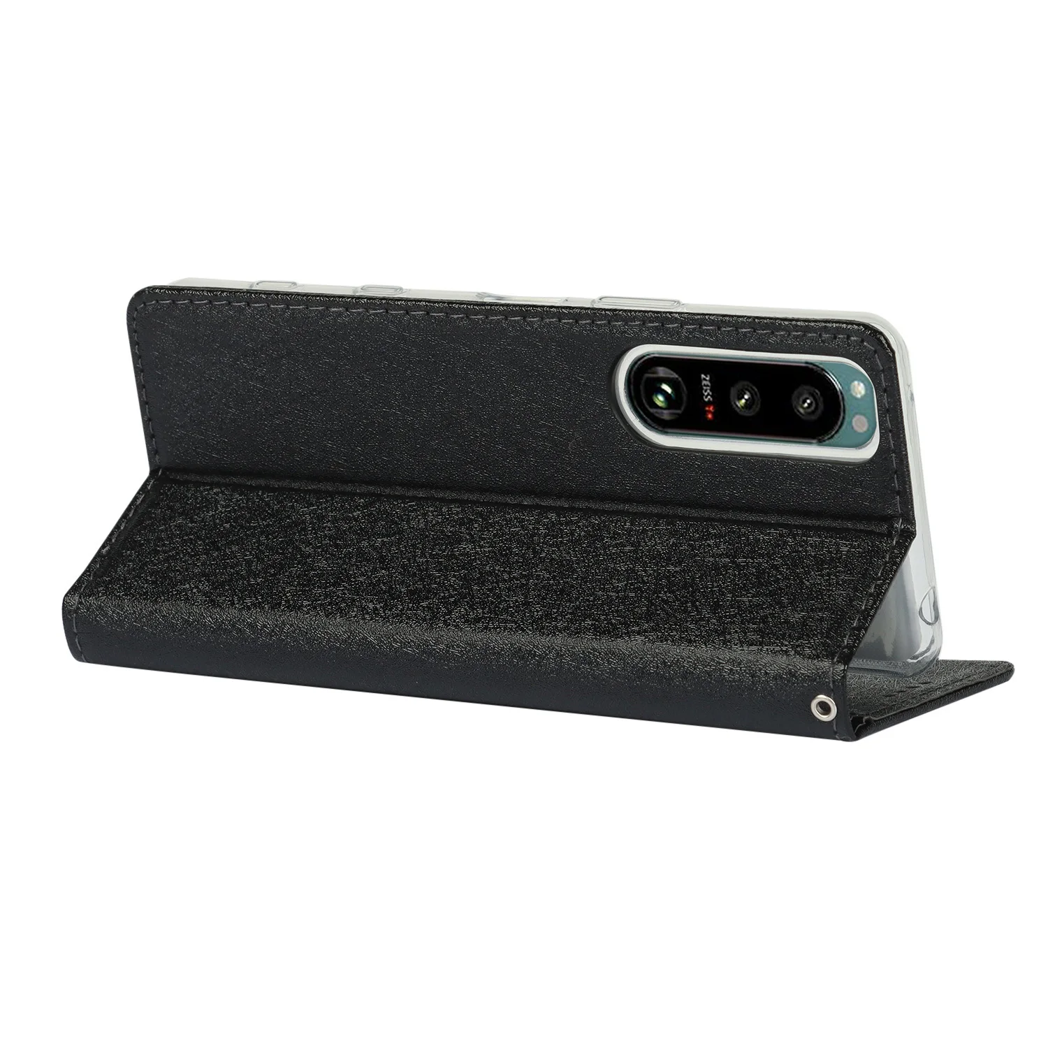 Luxurious Silk Style PU Leather Flip Case with Magnetic Closure and Frosted Touch