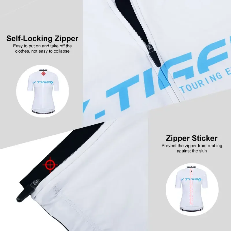 X-TIGER Women Short Sleeves Cycling Jersey Bike Shirt Quick-Dry Breathable Reflective Ladies Biking Tops Bicycle Shirt Gym Wear