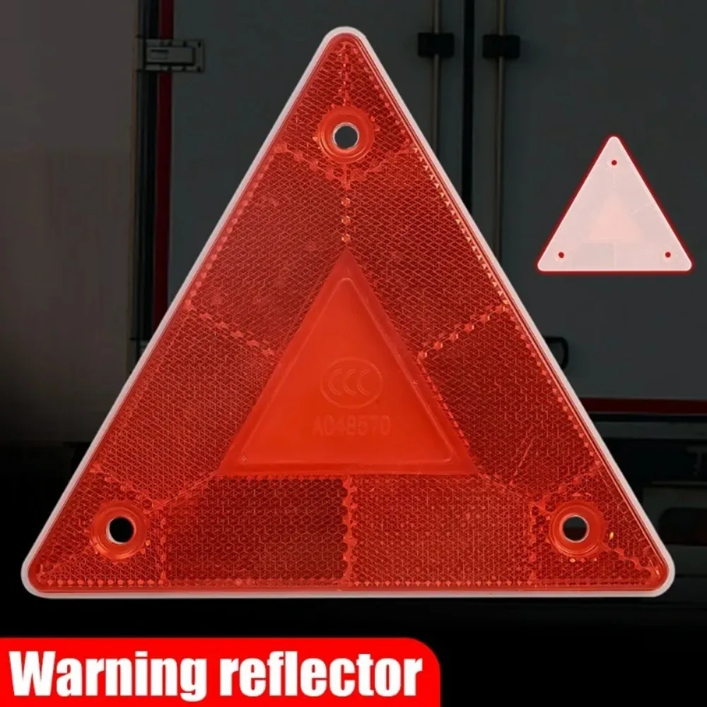 2/1PcsTriangle Warning Reflective Strips Vehicle Stop Warning Sign Red Safety Reflector for Trailer RV Board Truck Plate Light