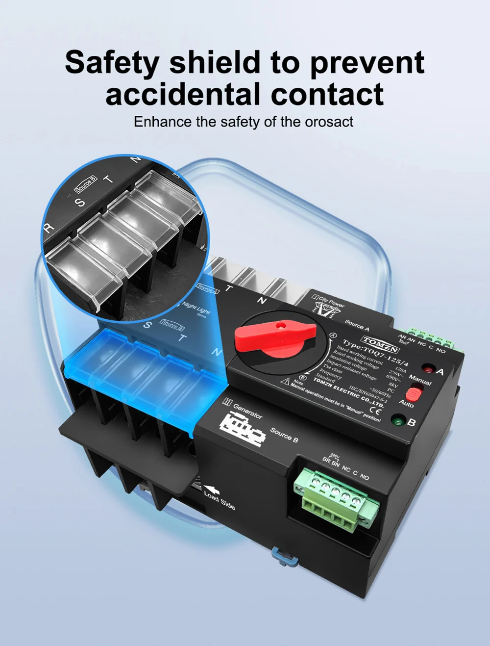 Dijagram dimenzija proizvoda za TOMZN ATS