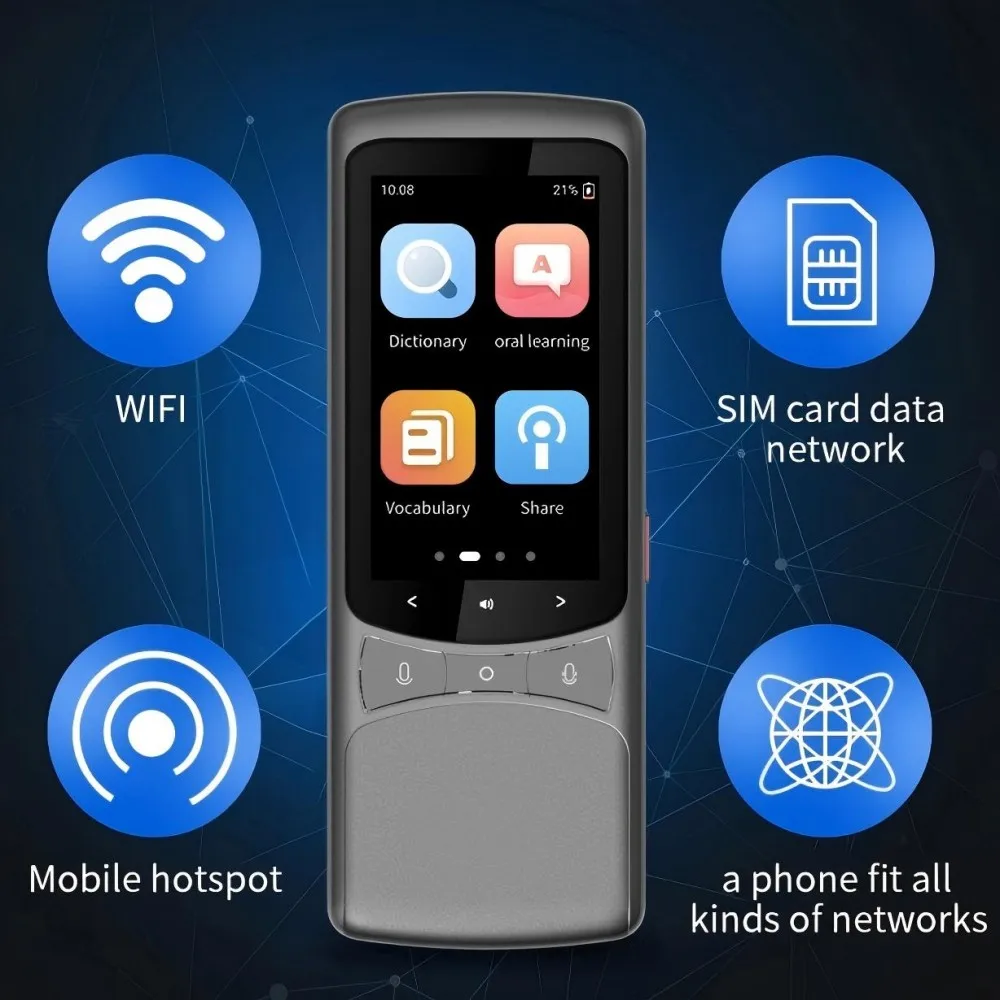 4G Intelligent Voice Translation Machine Accurate Offline Vietnamese Arabic Russian Translate Foreign Trade Z3 Translator Device