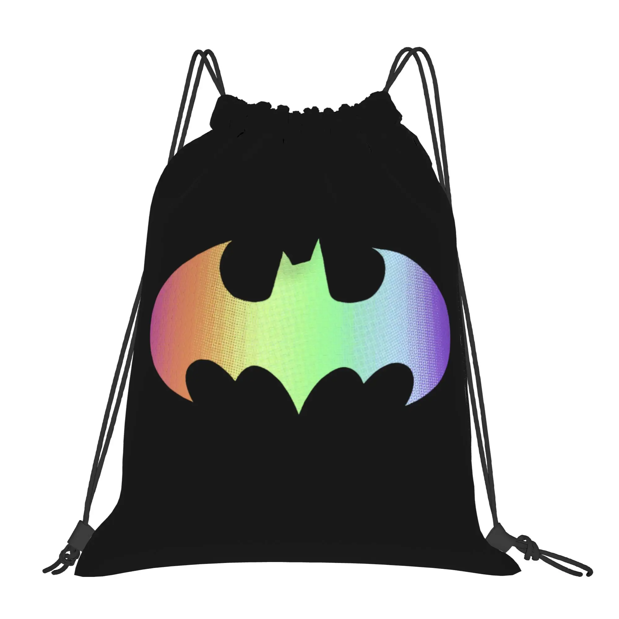 Iconic Batman Logo Drawstring Backpack - Water-Resistant Gym and Travel Sackpack