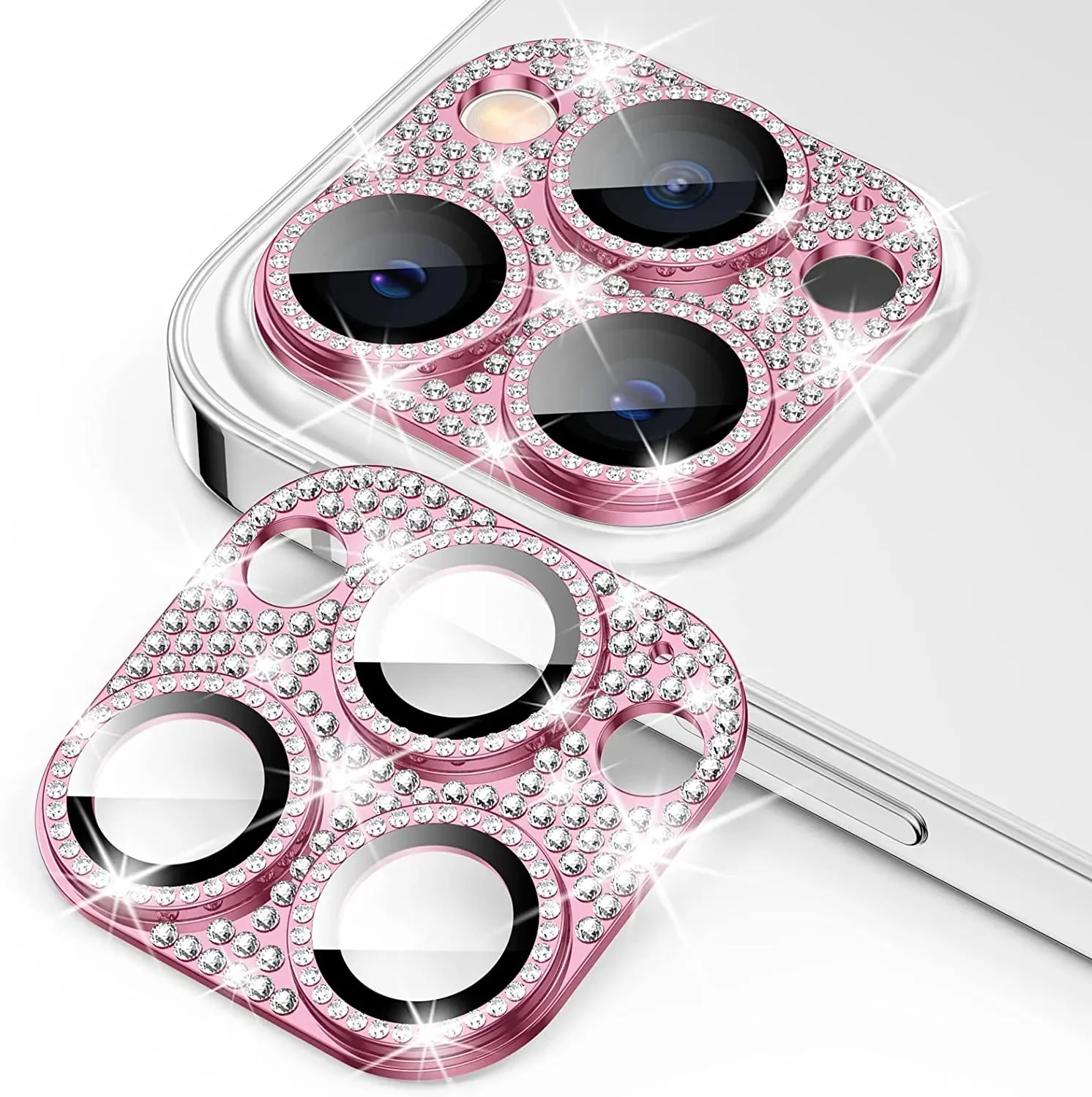 Diamond Metal Camera Lens Protector with Glass Shield