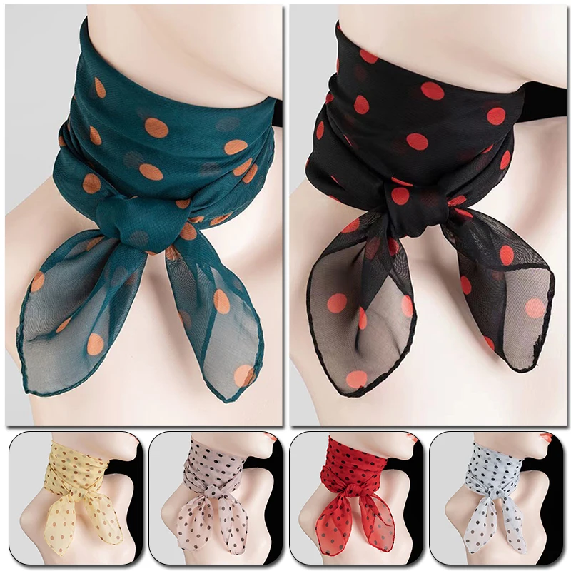 

1PC Fashion Soft Wrap Shawl Polka Dot Sun protection Chiffon Scarf Thin Scarves Summer Beach Scarf Square Women Accessories