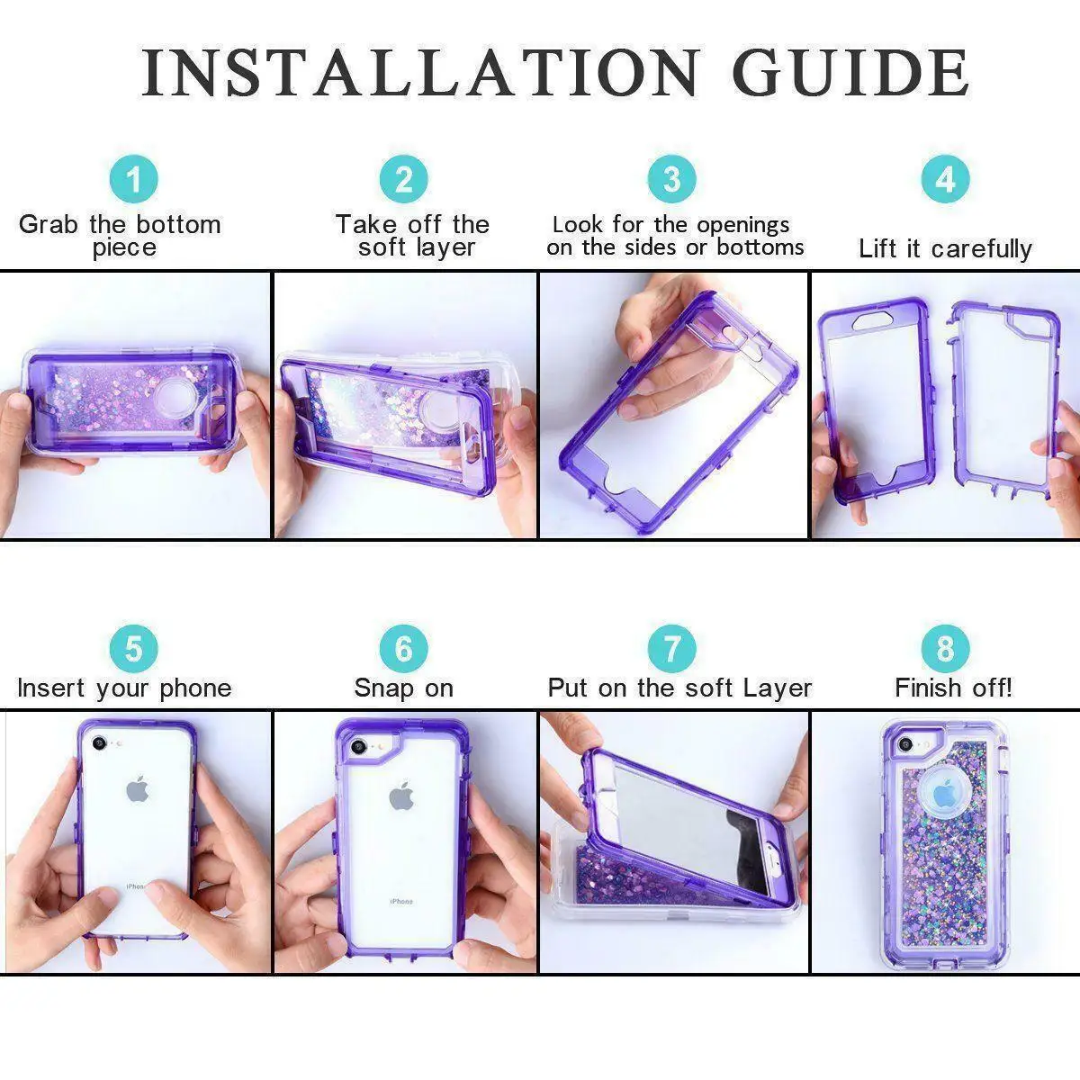 Capa de Telefone à Prova de Choque para Samsung Capa Dura 3d Liquid Glitter ao ar Livre Galaxy S10 S20 S21 S10 Plus S22 Mais S23 Ultra - Image 3