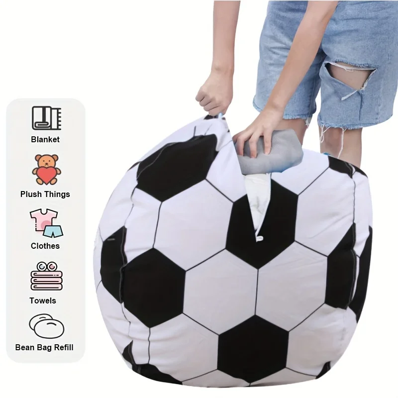 Soft, Durable, Large Storage Bag - Organizing Plush Toys And Clothes, Washable, Removable Cover With Zipper, bean Bag