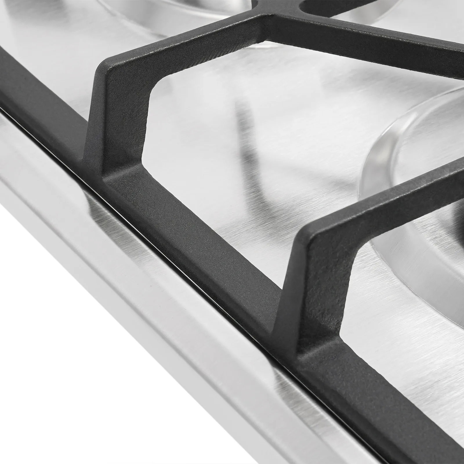 5-Burner Gas Stove Electronic Pulse Ignition Convertible Natural Gas to LPG Stainless Steel Cooktop for Home Restaurant