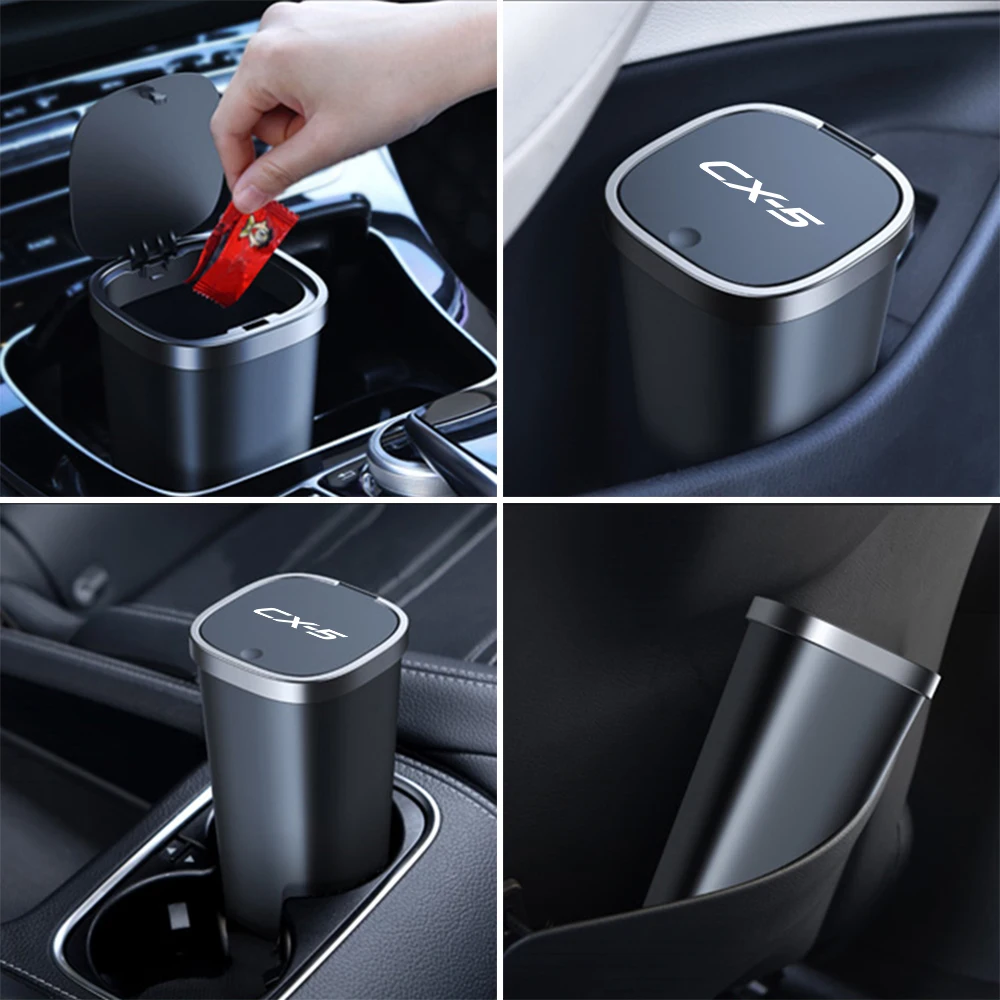 Car Trash Can Garbage Bin Holder Storage Rubbish Box Organzer Interior Accessories For Mazda CX5 CX-5 KE KF AWD Skyactiv CX 5