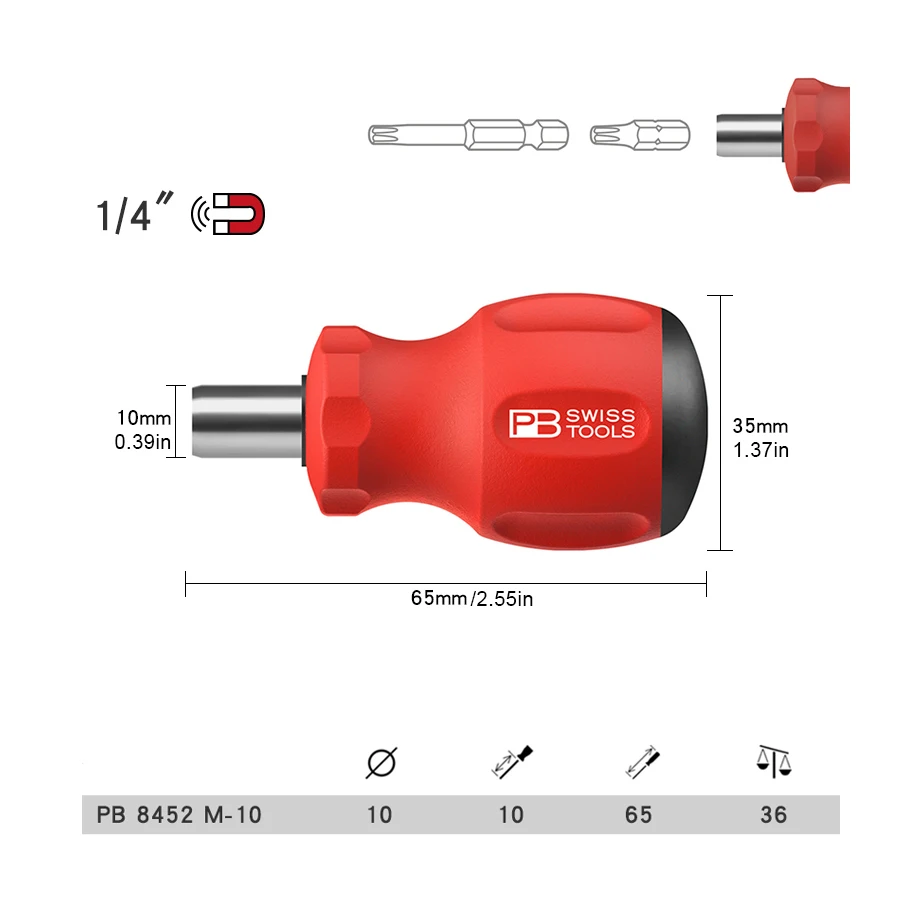 PB Swiss Tools Schraubendreher Bithalter PB 8452 | 100% Swiss Made