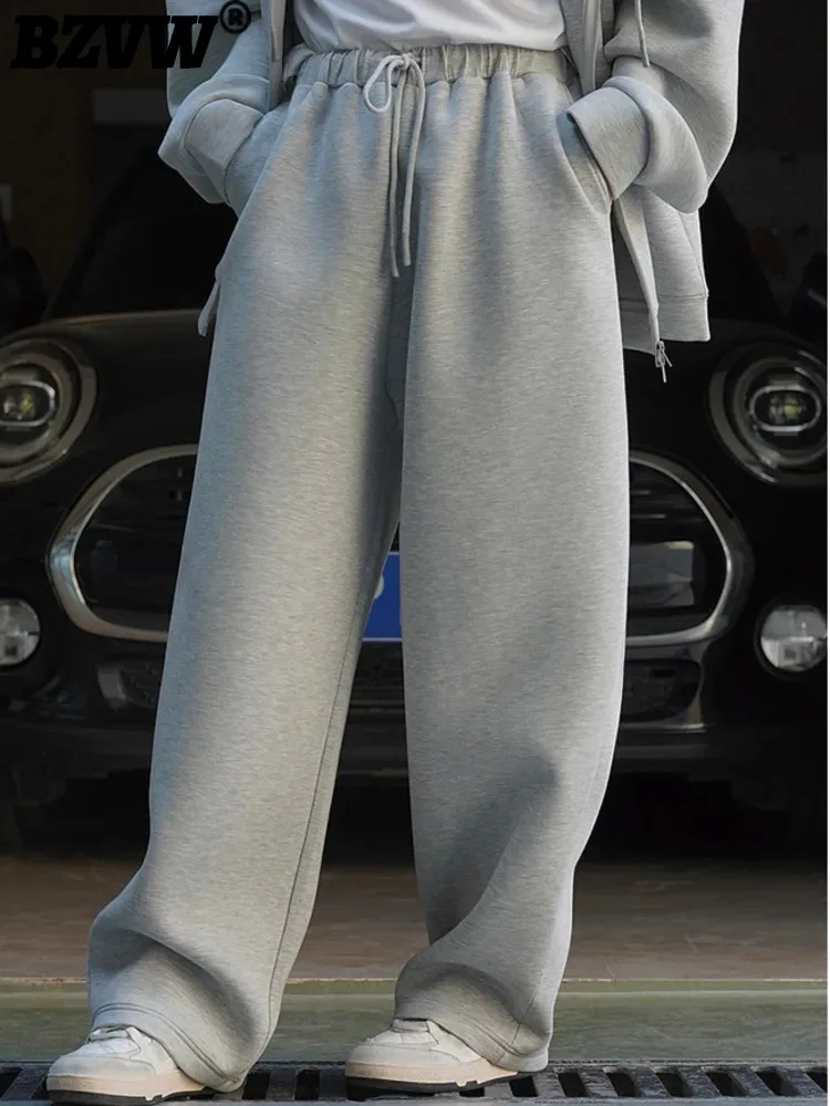 

BZVW Korean Solid Pants For Women High Elastic Waist Ankle-length Sports Pants Casual Female Clothing 2024 Spring New 2YA395