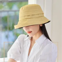 High Quality Ladies Bucket Hat Female Summer Chic Cloche Hats Mother Popular Headwear Women Sun Cap Irregular Fisherman Hats 3