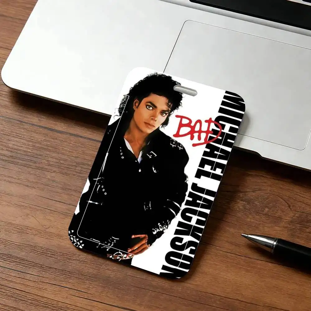 M-Michael J-Jackson 포켓 끈 카드 홀더 학생증 홀더 넥밴드 카드 홀더 출입 통제