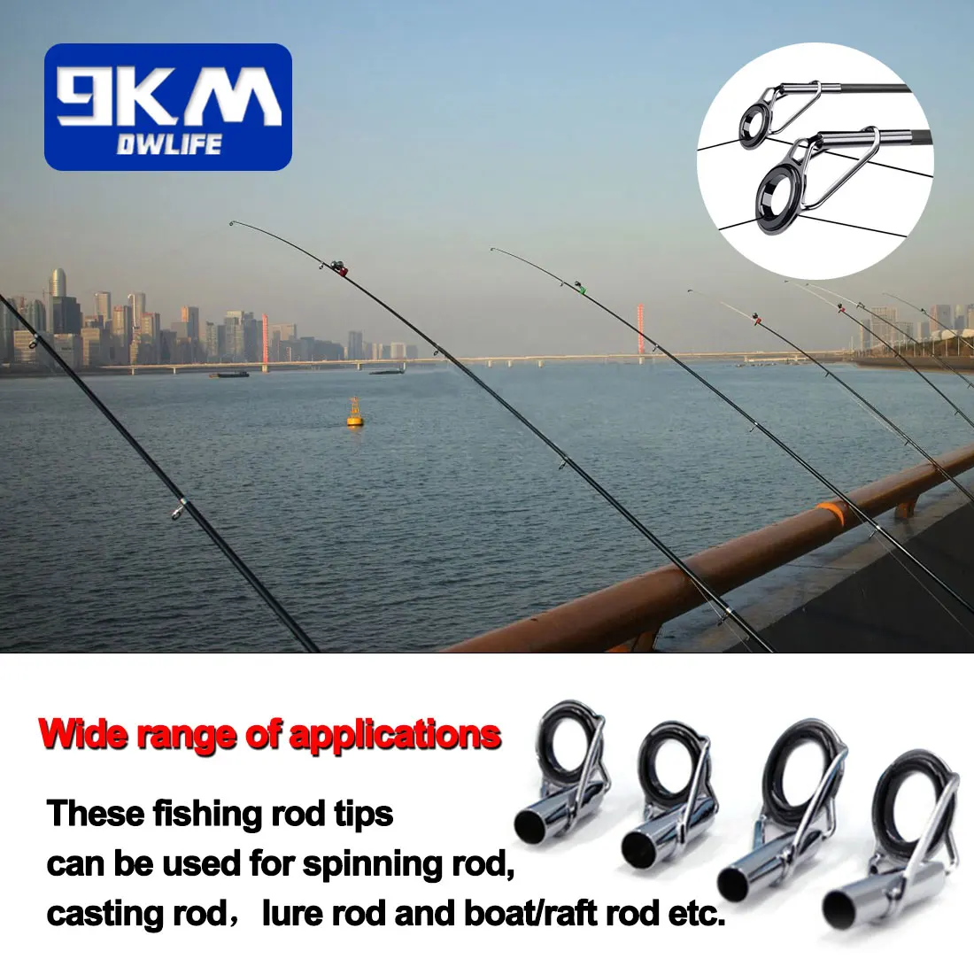 8PCS FISHING ROD Replacement Tips Stainless Steel Ceramic Ring Guide  Fishing Kit £4.22 - PicClick UK