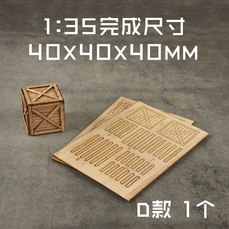 Maßstab 1:35 Miniatur-Holzkiste/Tabletthalterung Montagemodell Handmake Diy Sandtisch Szenenlayout Materialien Diorama Kit 1 Stück – Detail 5