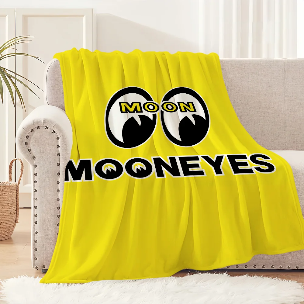 Fashion M-Mooneyes-Brand Logo Blanket Plush Nap Sofa rug for Living Room Warm Office Bedroom Birthday Home Travel Kid Gifts 2