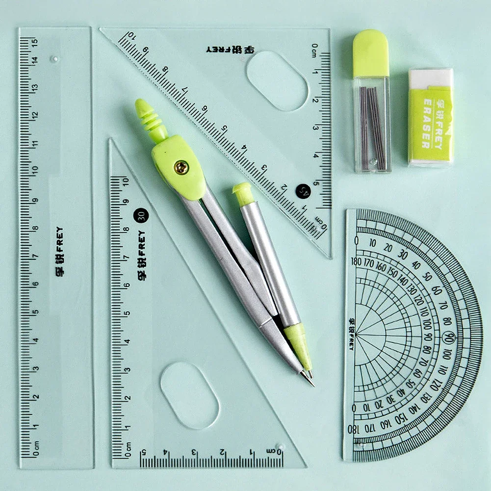 Compass Set Ruler Measurement Set Learning Professional Multifunctional Drawing Tool Ruler and Eight-pcs