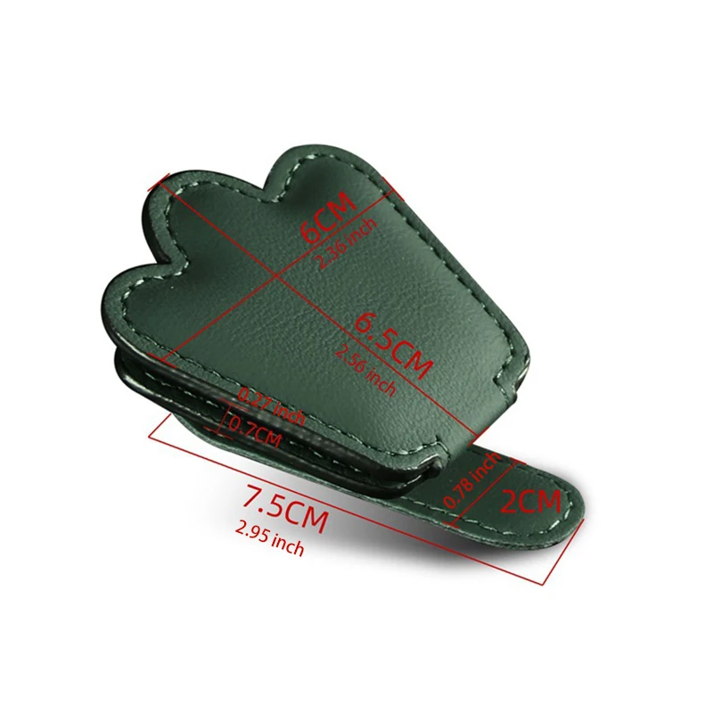 차량용 선바이저에 부착하는 자석 가죽 선글라스 홀더, 다기능 안경 및 카드 클립, 다양한 크기의 안경에 적합