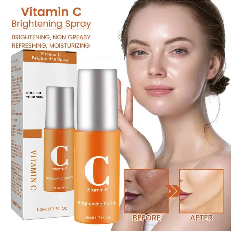 Face Toner 1pcs 50ml Vitamin C Brightening Facial Spray Mist for face