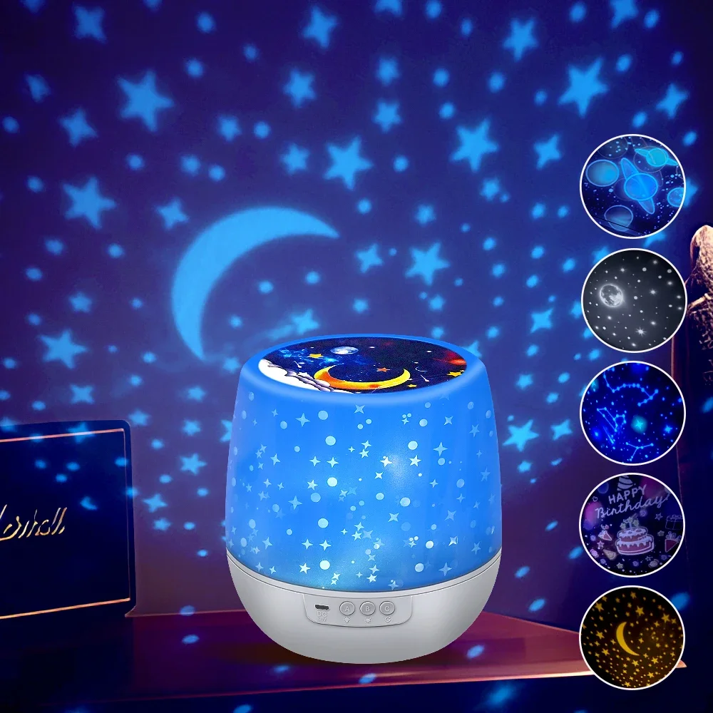 Starry Night Lamp, Galaxy Projector, 360° Rotating LED Night Light, Ideal for Bedside Use, Perfect for Gifts And Room Decor