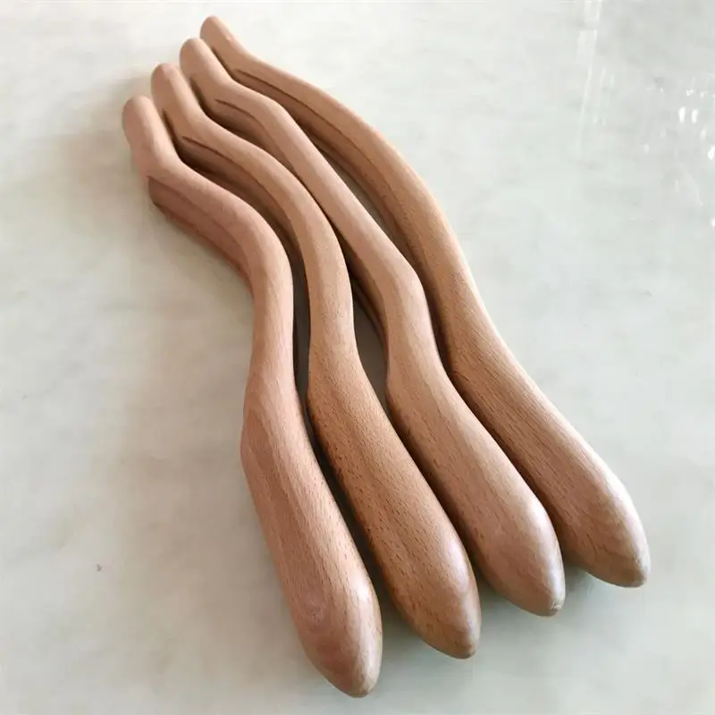 4 Pcs Gouache Scraper Stick For Back Shoulder Neck Waist Leg Scraper For Gouache Massage Made From Natural  Wood  Massage  Tools