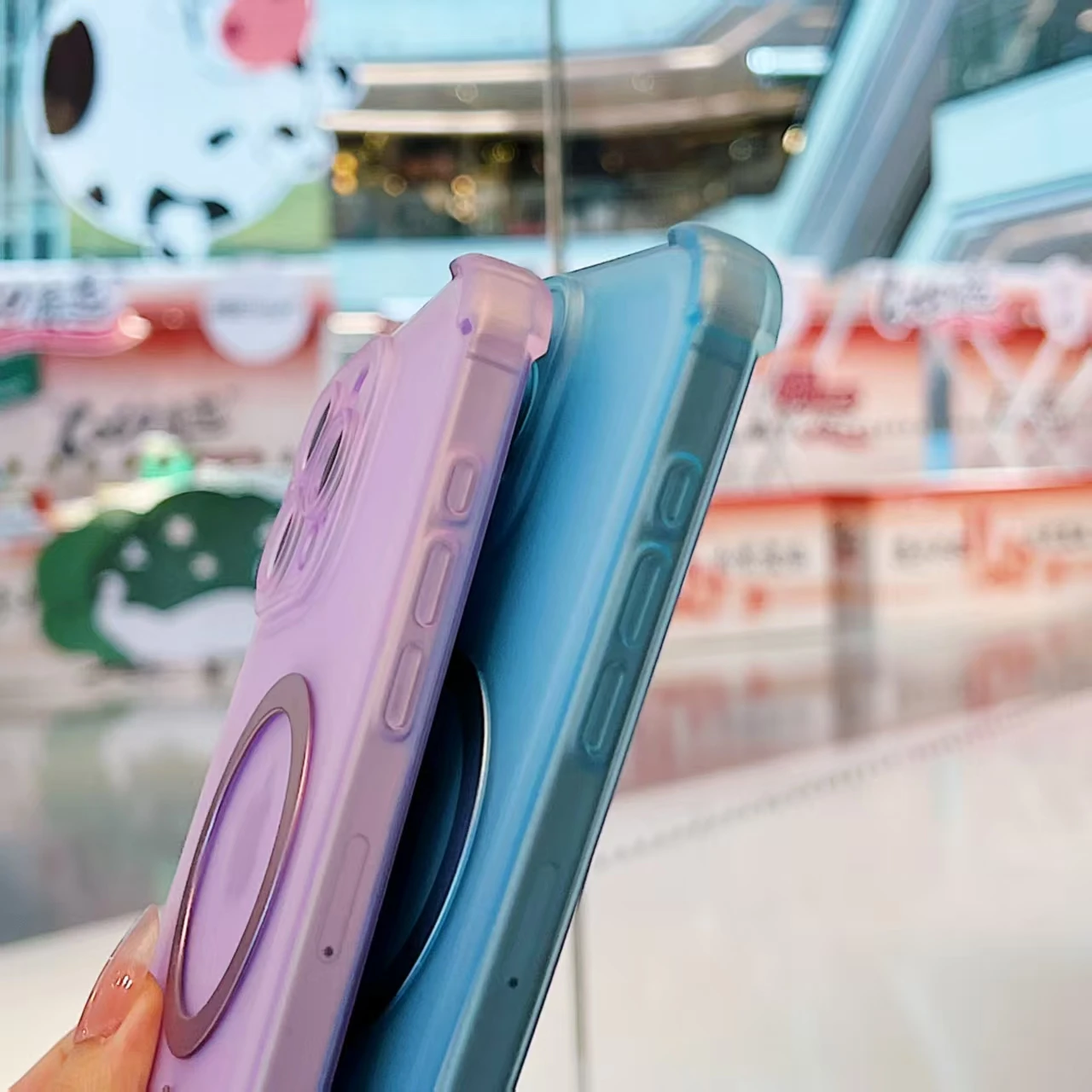 Vibrant Candy Color Transparent Magnetic Phone Case with Bumper Cover