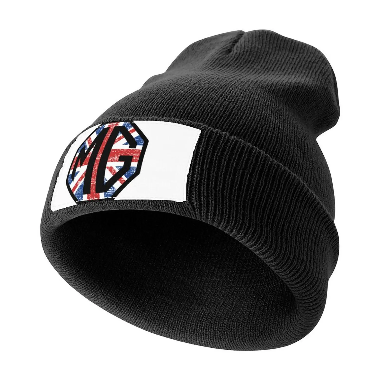 

The iconic British classic car brand logo with Union Jack background Knitted Cap Icon New Hat Caps For Women Men's