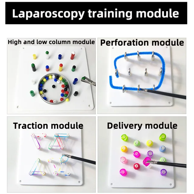 Complete Set Of Laparoscopy Trainer Module Laparoscopic Simulator Training Box Teaching Tools Multi-Function Stitch Silicone Pad 5