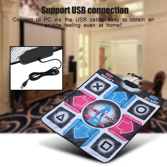 USB Wired Dance Mats Dancing Step Pad Foot Print Fitness Dancer Blanket for PC dance mats