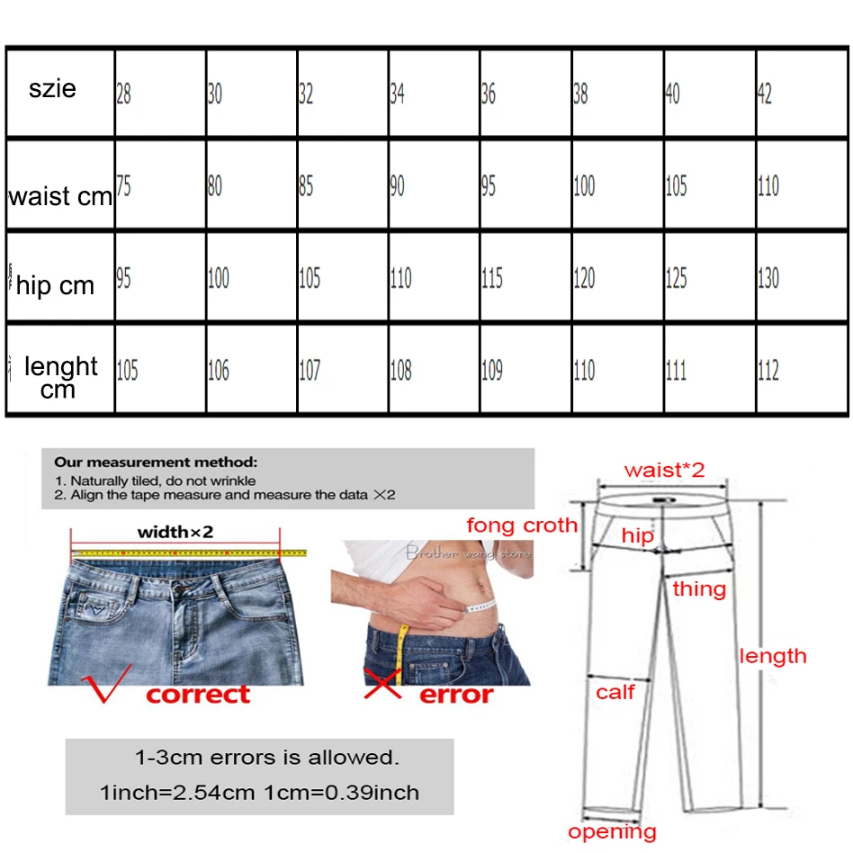 Hot Sale Casual Men Jeans Straight Cotton High Quality Denim Pants Retail & Wholesale Pants Brand Plus Size 5