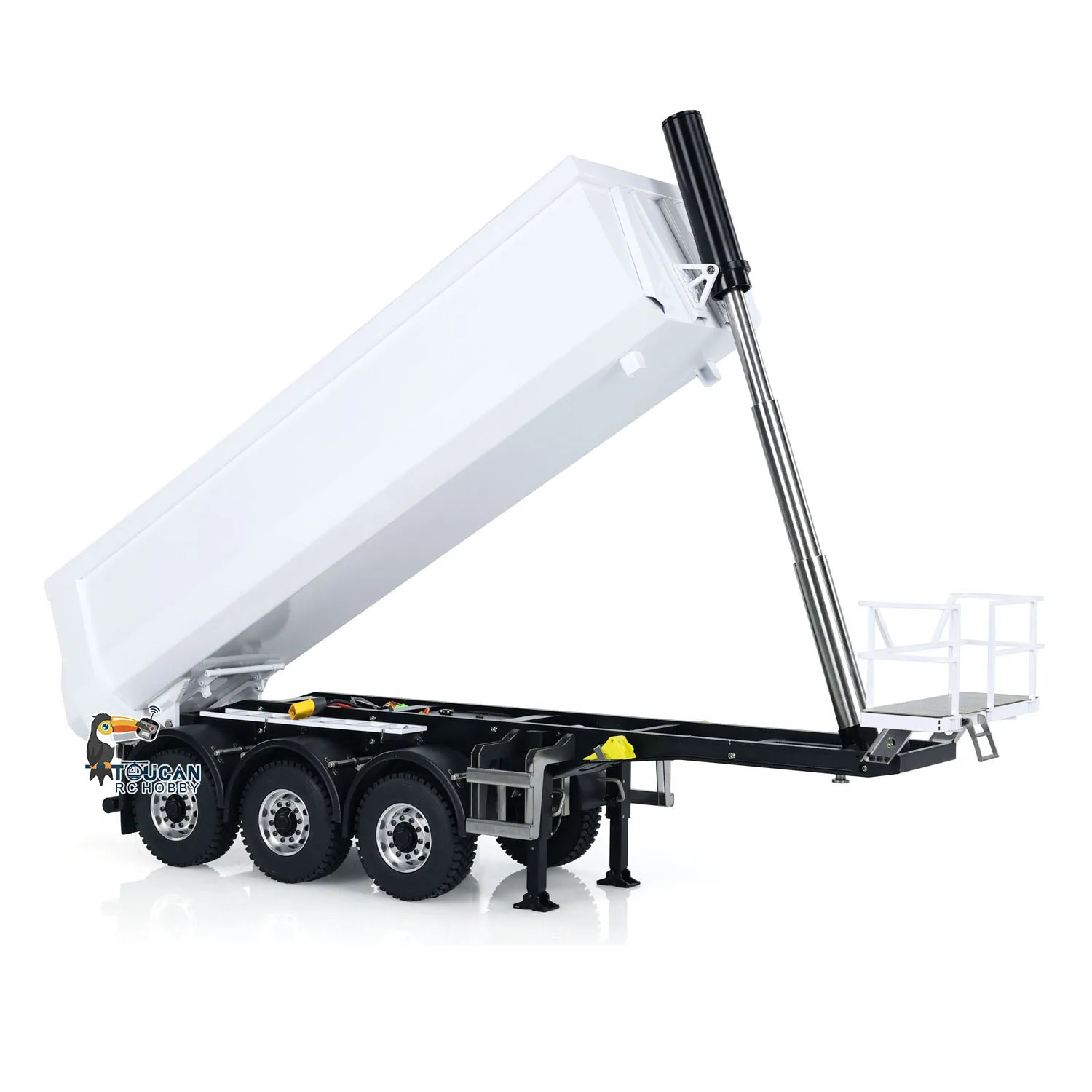 MD 1/14 3 Axles Metal Hydraulic RC Semi Dump Tipper Trailer Painted Assembled for DIY TAMIYAYA Tractor Trucks Lorry Toys Model 4