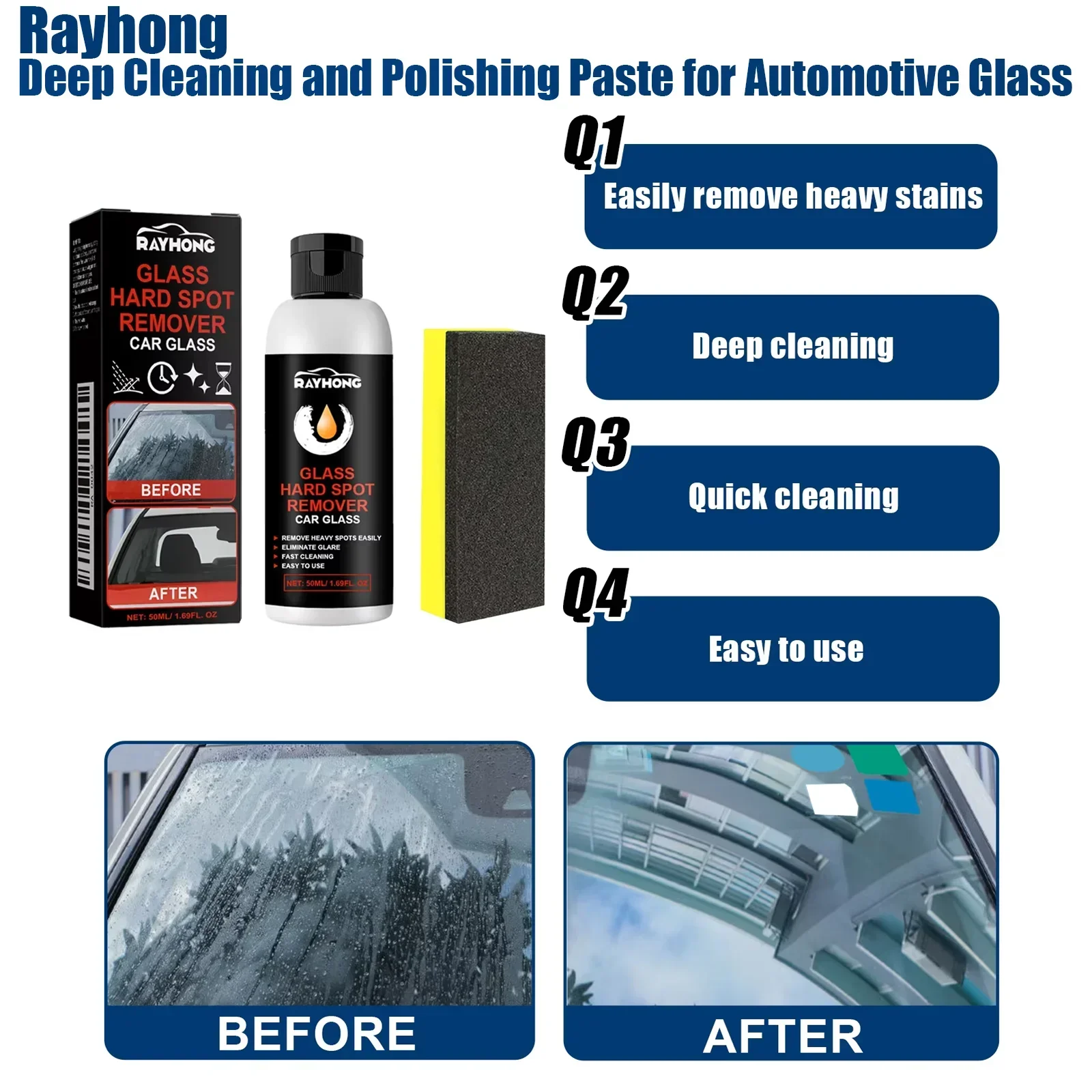 Deep Cleaning of Automobile Glass Polishing Paste Glass Scratch Repair Cleaning Decontamination Glazing Polishing Paste
