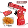 Metal Toy Gun Mini Burst Folding Rubber Band Gun Alloy Model Gun Pendant Outdoor Sports Toy Pistol Keychain for Boys Kids 6