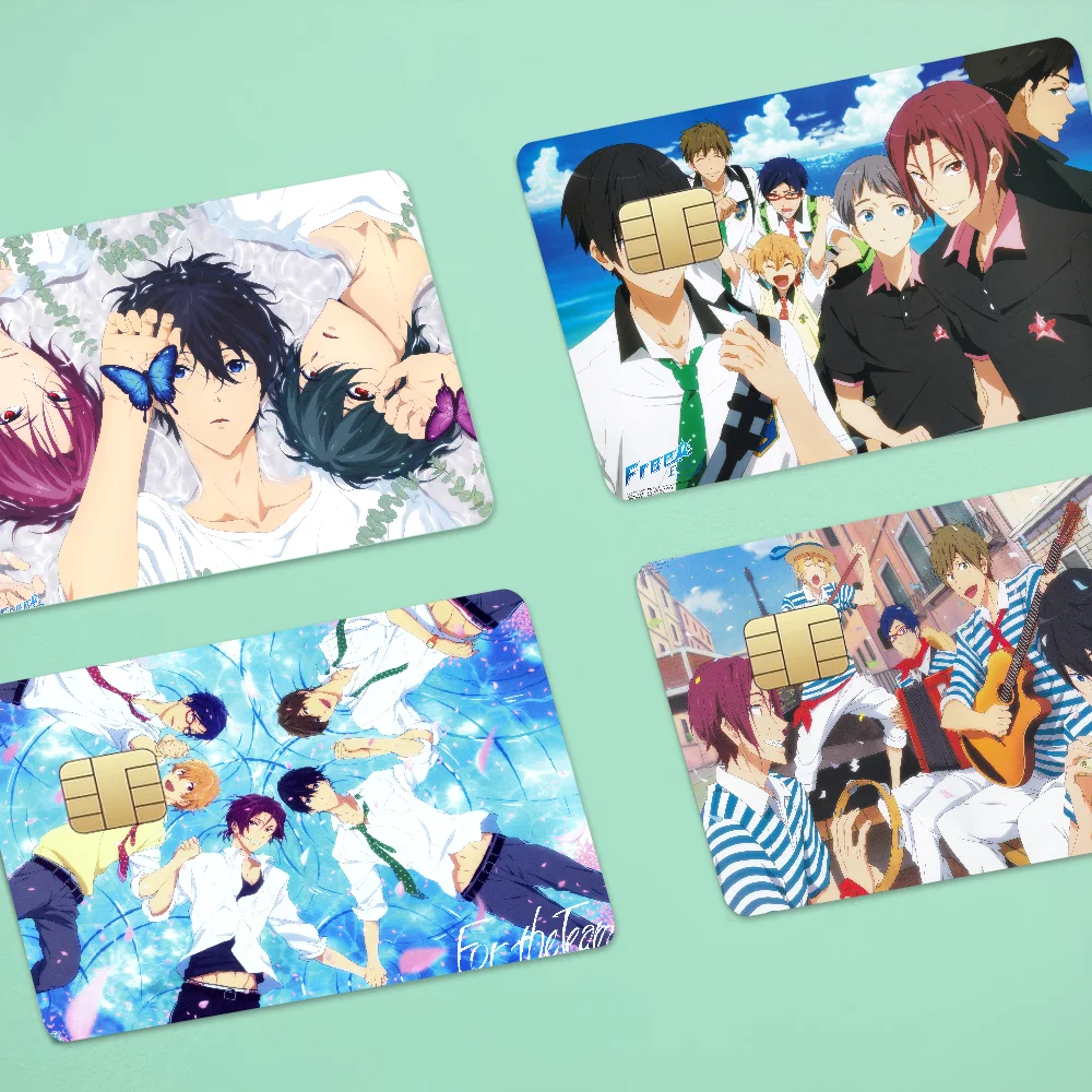 Free Anime Anime Cartoon Skin Stickers Film Tape Case For Big Credit Debit Card Front Side