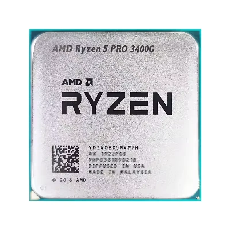 새로운 AMD Ryzen 5 3400G R5 3400g 소켓 AM4 4코어 8스레드 CPU 프로세서 DDR4 PCIe 3.0 TDP 65W (쿨러 미포함)