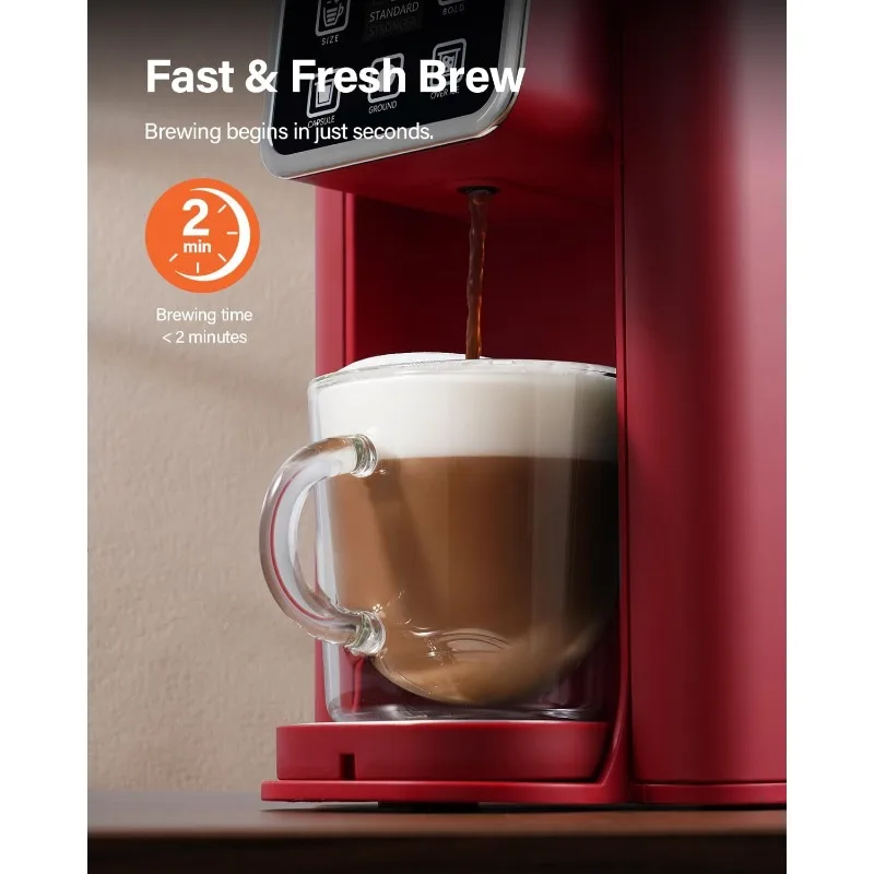 Hot and Iced Coffee Machine for K Cup Pods & Ground Coffee,6 to 14 oz Brew Sizes,with 50 oz Large Water Tank,Removable Drip Tray 5