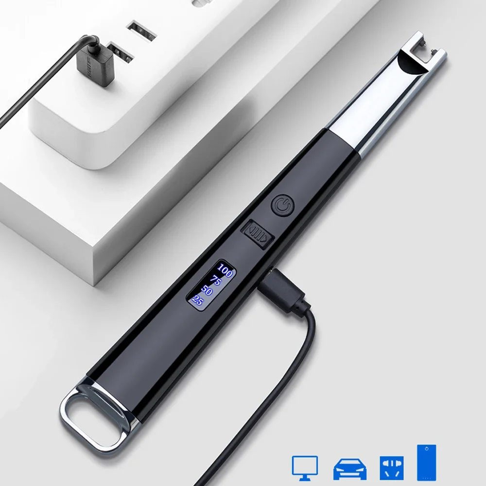 Gas Stove Igniter Electric Arc Lighter USB Portable Electric ARC Igniter Kitchen Gas Stove Ignition Tools Outdoor Camp Rechargeable Candle Long Lighter