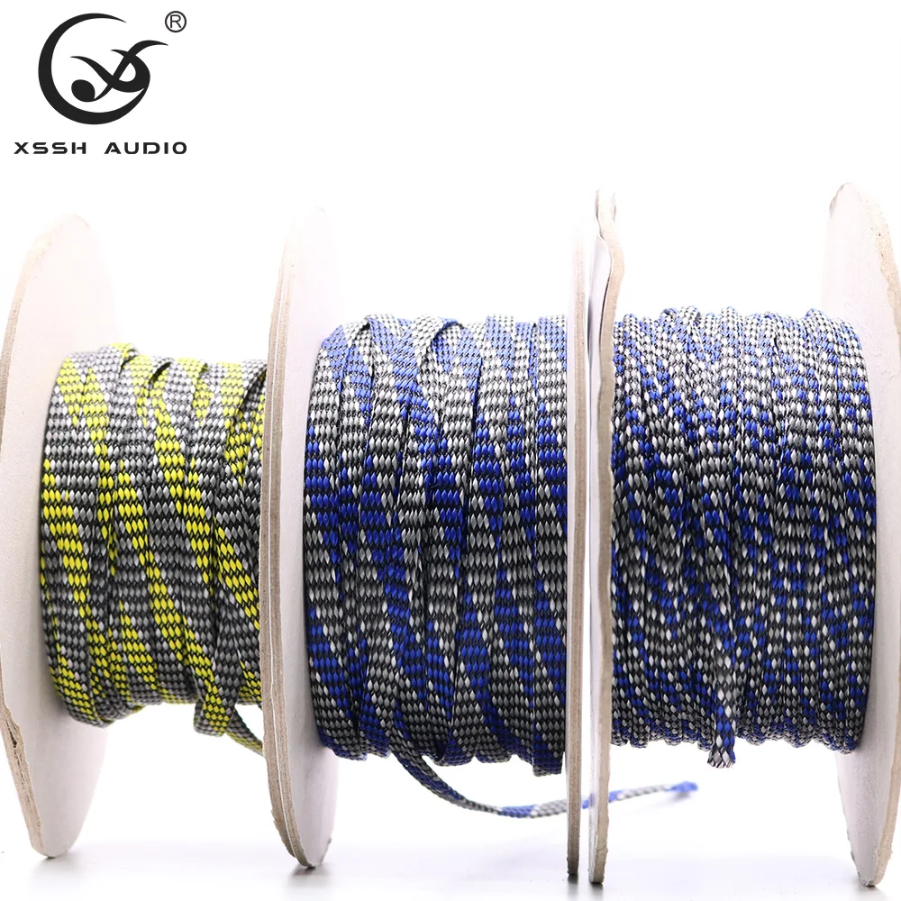 10m 3 ~ 20mm XSSH Audio OEM HIFI Shield schermo di sospensione tessuto Rayon Nylon cotone pelle di serpente maglia maglia intrecciata manica del cavo tubo