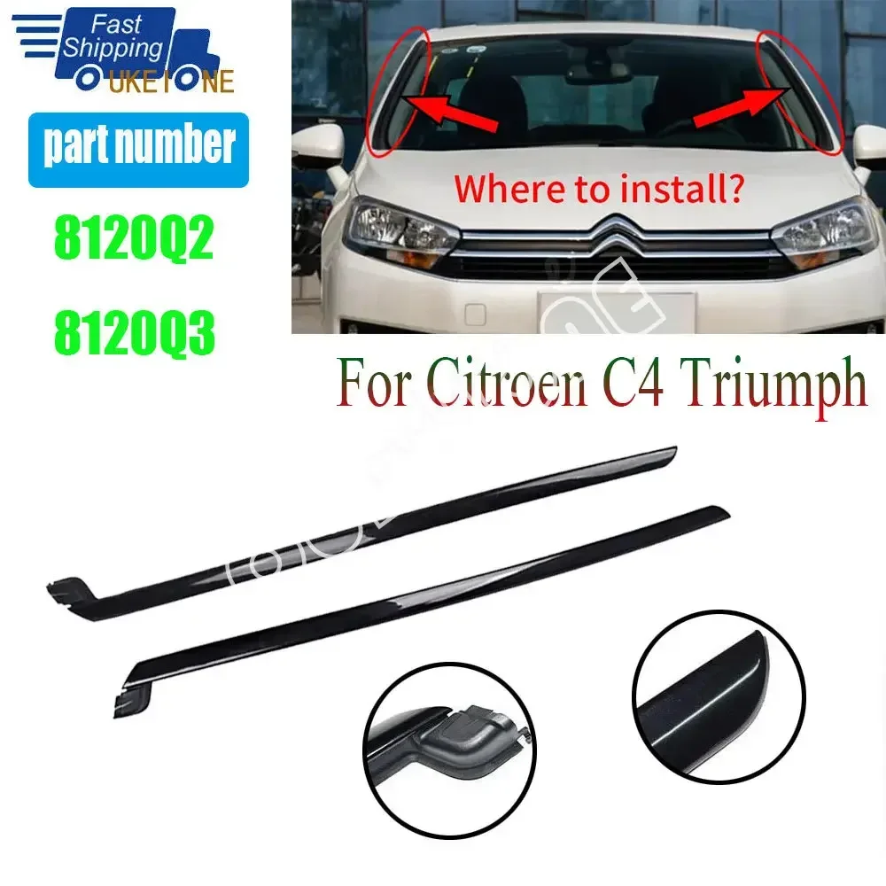 8120Q2 8120Q3 Front Left Right Glass Windshield Pillar Outer Trim Molding Cover for Citroen C4 Triumph 2004-2013 Car Accessories windshield molding trim