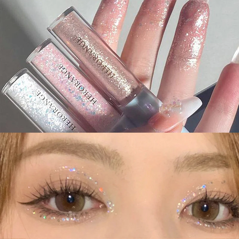 

Блестящие жидкие тени для век, водостойкие стойкие алмазные блестящие хайлайтеры, пайетки, лежащий Шелкопряд, макияж глаз, косметика для красоты