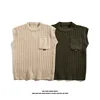 Loose Knitted Men's Vest Sleeveless Casual Style Vintage Japanese Design Autumn Fashionable Sweater Vest for Men And Women