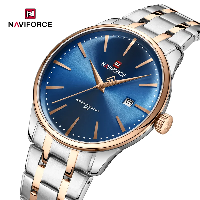 

NAVIFORCE Original Fashion Wristwatch For Men Stainless Steel Luxury Calendar Watch Casual Waterproof Quartz Clock Reloj Hombre