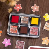 6 Pcs Multicolor Ink Pad Set Water Based for Stamping Student Planner Handmade Craft Journaling Scrapbooking Stationery Supplies 3