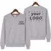 Men's Casual Sweater Custom Printed Embroidery Company Logo Clothing Solid Color Pullover Fashion Winter Casual Sweatshirt 4xl 4