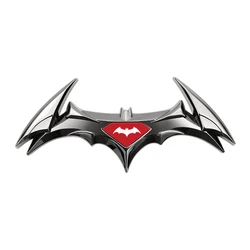 Metal Bat Logo Car Emblem Badge - Premium Auto Accessory Sticker (WHITE)