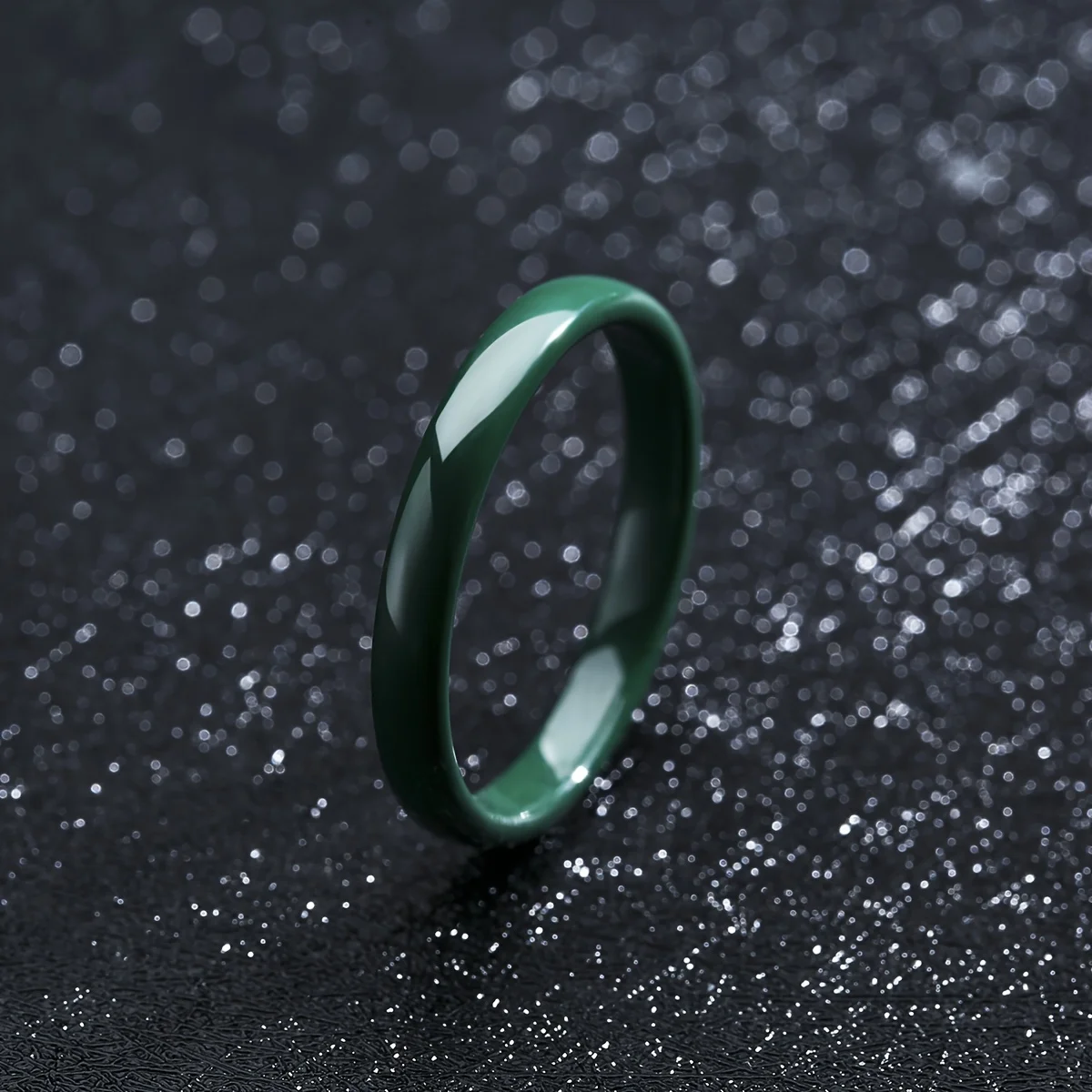 3mm Thin Stackable Ceramic Minimalist Wedding Band - Hypoallergenic Women’s Promise Ring in Black, White, Pink, and Green