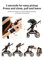 Poussette 3 en 1 pour bébé, voiturette pour bébé, articles pour nouveau-né, poussettes légères, siège auto pour bébé, poussettes à quatre roues 3