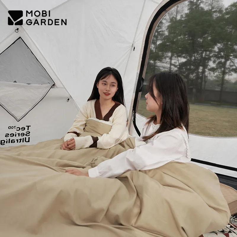 

MOBI GARDEN 2 Persons Cotton Sleeping Bag Outdoor Thickened Widened Winter Spliced Sleeping Bag Camping Quilt 0℃~18℃ Cold-Proof